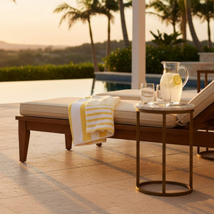 GOT Collection Tropical Yellow Stripe Pool Towels 6 PK - Rifz Textiles Inc