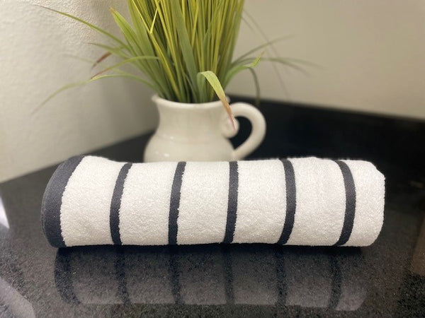 GPH Collection Towel Charcoal Stripe | Rifz Textiles