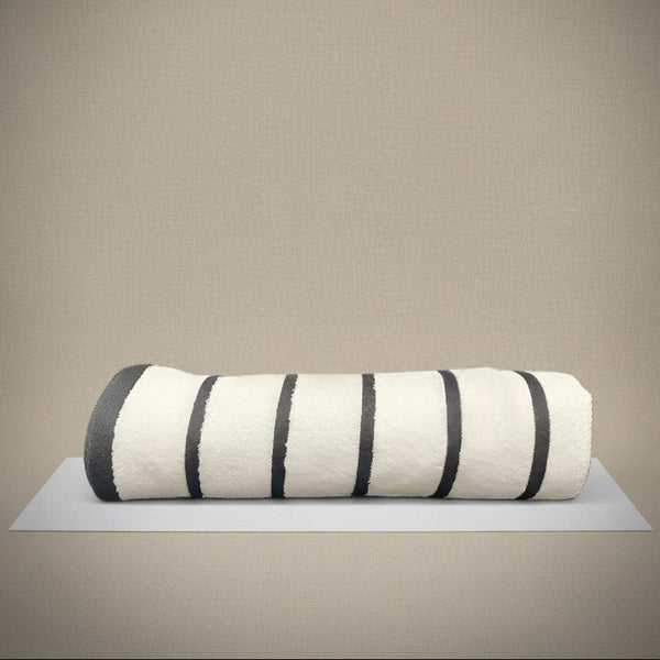 GPH Collection Horizontal Stripes Pool Towels Charcoal - Rifz Textiles Inc