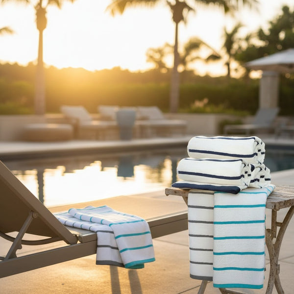 GPH Collection Horizontal Stripes Pool Towels - Rifz Textiles Inc