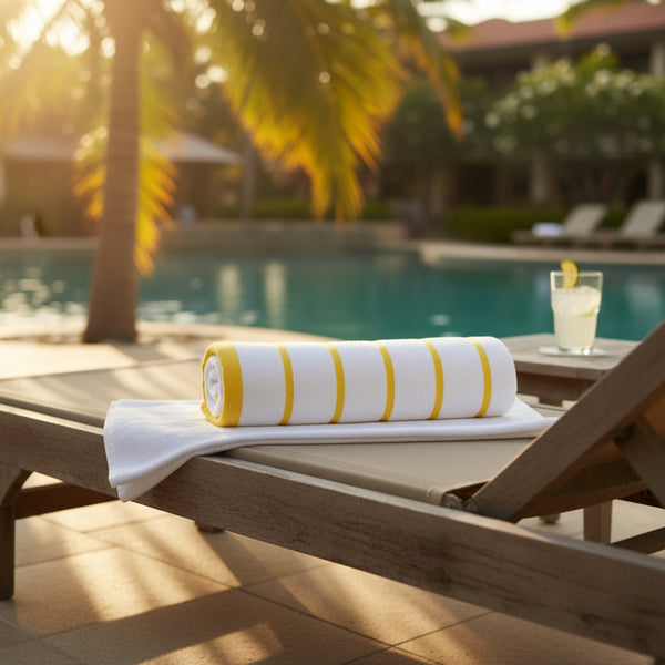 GPH Collection Horizontal Stripes Pool Towels Yellow - Rifz Textiles Inc