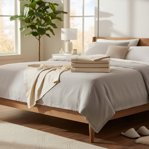 GSD Collection T-300 Blended Percale Bone Color Sheets - Rifz Textiles Inc