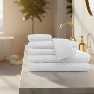 GTY Collection Zero Twist Premium Towels All over Checker Design - Rifz Textiles Inc