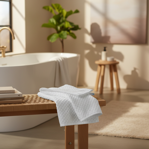 GTY Collection Zero Twist Premium Towels All over Checker Design - Rifz Textiles Inc