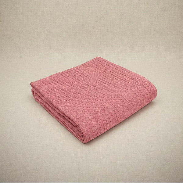 Cotton Honeycomb Weave All Season Blanket Rose - Rifz Textiles Inc
