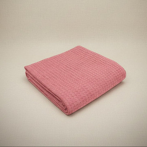 Cotton Honeycomb Weave All Season Blanket Rose - Rifz Textiles Inc