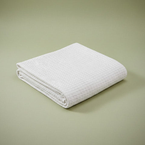 Cotton Honeycomb Weave All Season Blanket White - Rifz Textiles Inc