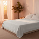 Jacquard Crinkle Weave 100% Polyester White Top Sheet - Rifz Textiles Inc