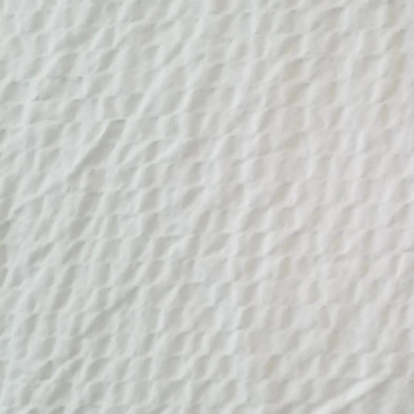 Jacquard Crinkle Weave 100% Polyester White Top Sheet - Rifz Textiles Inc