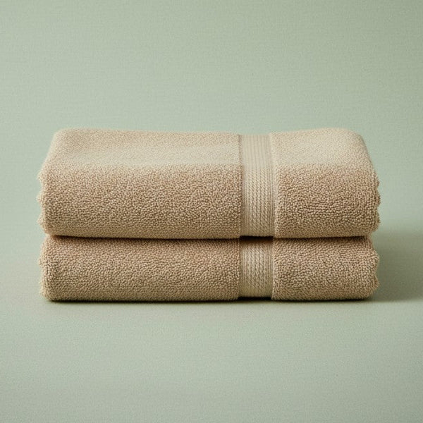 KPS Collection 100% Premium Ring Spun Cotton Beige Bath Towels - Rifz Textiles Inc