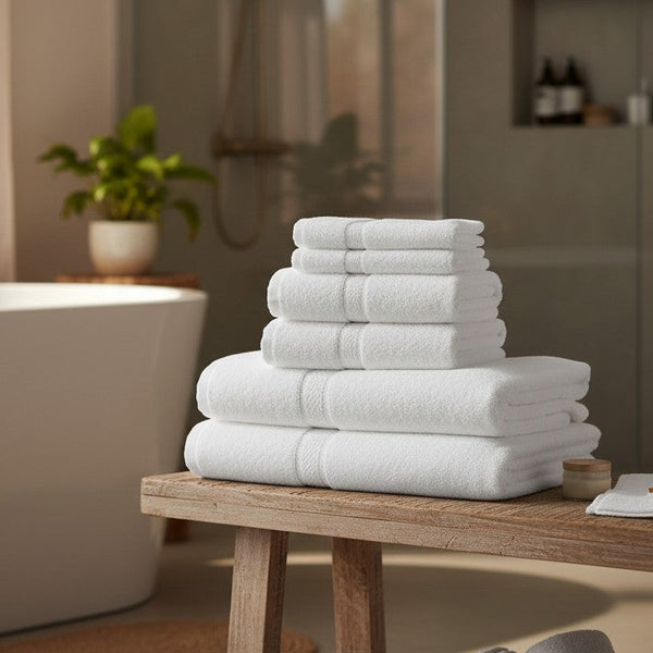 KPS Collection 100% Premium Ring Spun Cotton White Towels - Rifz Textiles Inc