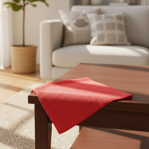 KS Collection Red Microfiber Cloths By Rifz Textiles