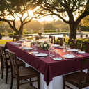 MJS 100% Spun Polyester 2 PLY Banquet & Square Table Linens Burgundy - Rifz Textiles Inc