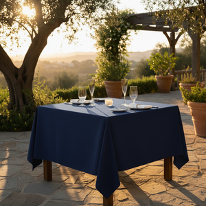 MJS 100% Spun Polyester 2 PLY Banquet & Square Table Linens Navy Blue - Rifz Textiles Inc