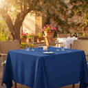 MJS 100% Spun Polyester 2 PLY Banquet & Square Table Linens Royal Blue - Rifz Textiles Inc