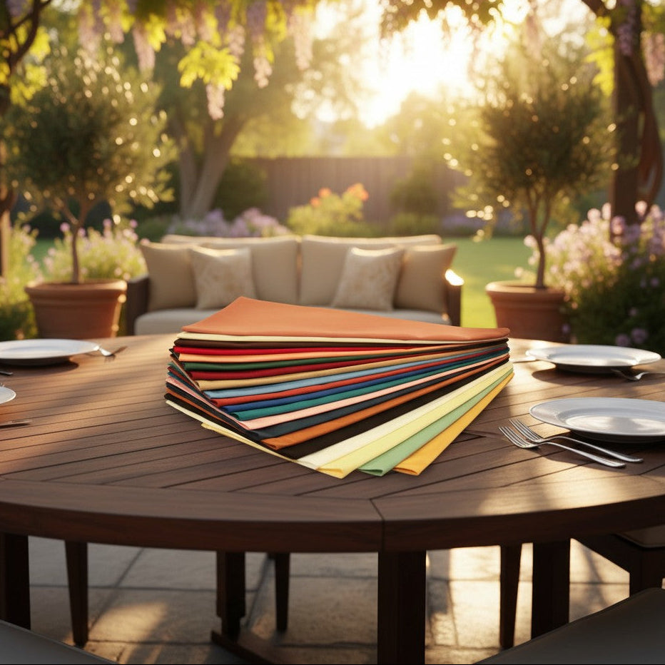 MJS 100% Spun Polyester 2 PLY Round Table Linens | Rifz Textiles