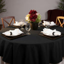 MJS 100% Spun Polyester 2 PLY Round Table Linens Black - Rifz Textiles Inc