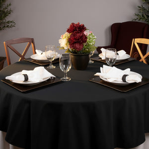 MJS 100% Spun Polyester 2 PLY Round Table Linens Black - Rifz Textiles Inc