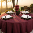 MJS 100% Spun Polyester 2 PLY Round Table Linens Burgundy - Rifz Textiles Inc