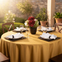 MJS 100% Spun Polyester 2 PLY Round Table Linens Gold - Rifz Textiles Inc