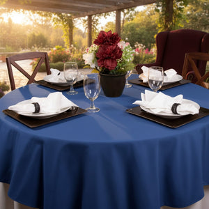 MJS 100% Spun Polyester 2 PLY Round Table Linens Royal Blue - Rifz Textiles Inc