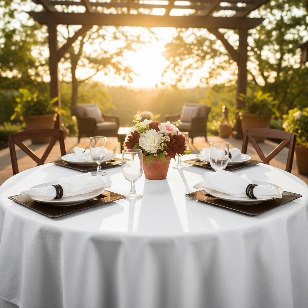 MJS 100% Spun Polyester 2 PLY Round Table Linens - Rifz Textiles Inc