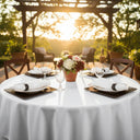 MJS 100% Spun Polyester 2 PLY Round Table Linens White - Rifz Textiles Inc