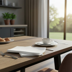 MJS 100% Spun Polyester 2 PLY Table Linens Birdseye Pattern Napkins - Rifz Textiles Inc