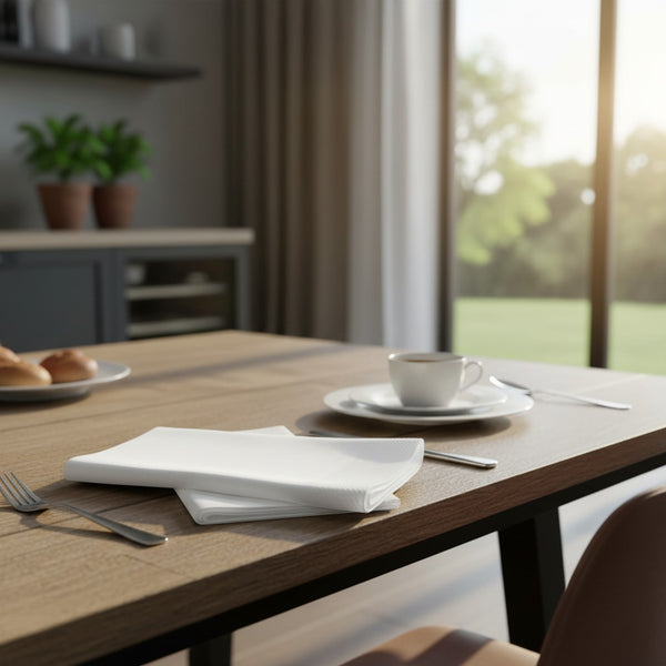 MJS 100% Spun Polyester 2 PLY Table Linens Birdseye Pattern Napkins - Rifz Textiles Inc