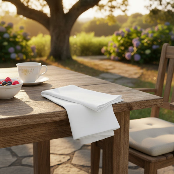 MJS 100% Spun Polyester 2 PLY Table Linens Birdseye Pattern Napkins - Rifz Textiles Inc