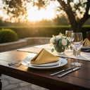 MJS 100% Spun Polyester 2 PLY Table Linens Napkins Gold - Rifz Textiles Inc