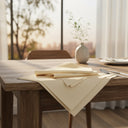 MJS 100% Spun Polyester 2 PLY Table Linens Napkins Ivory - Rifz Textiles Inc