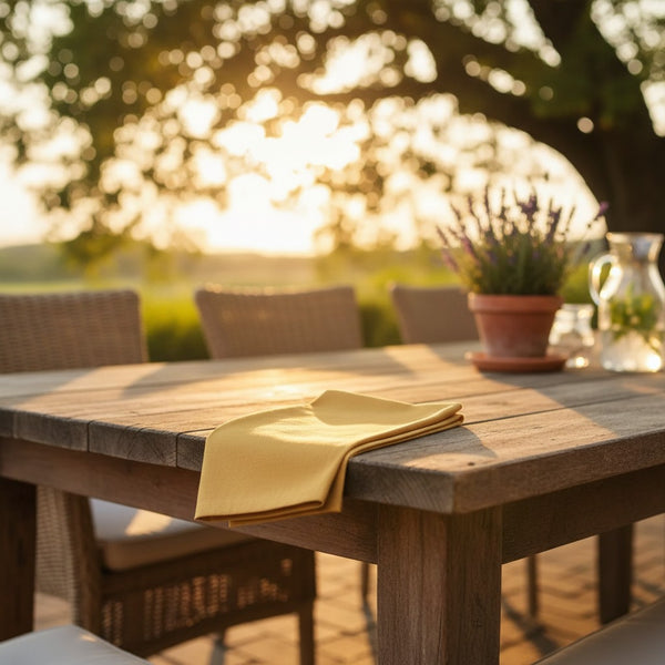 MJS 100% Spun Polyester 2 PLY Table Linens Napkins Corn Yellow - Rifz Textiles Inc