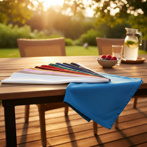 MJS 100% Spun Polyester 2 PLY Table Linens Napkins Poolside Blue - Rifz Textiles Inc