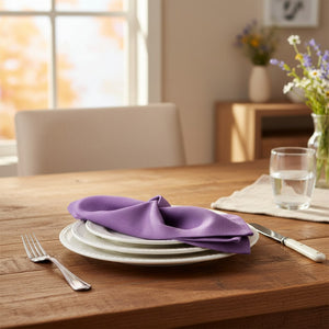 MJS 100% Spun Polyester 2 PLY Table Linens Napkins Purple - Rifz Textiles Inc