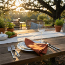 MJS 100% Spun Polyester 2 PLY Table Linens Napkins Rust - Rifz Textiles Inc