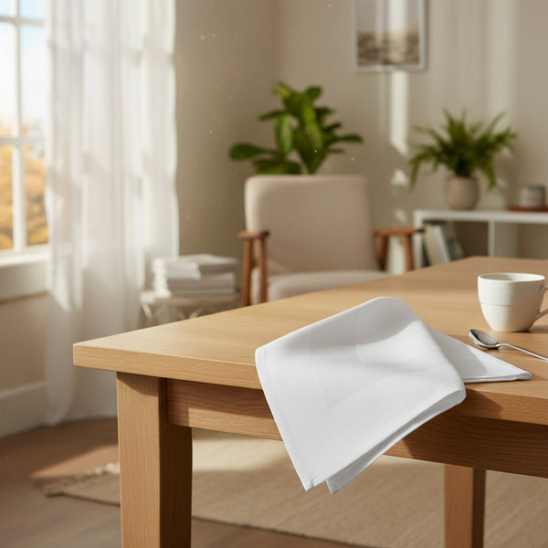 MJS 100% Spun Polyester 2 PLY Table Linens Satin Band Napkins - Rifz Textiles Inc