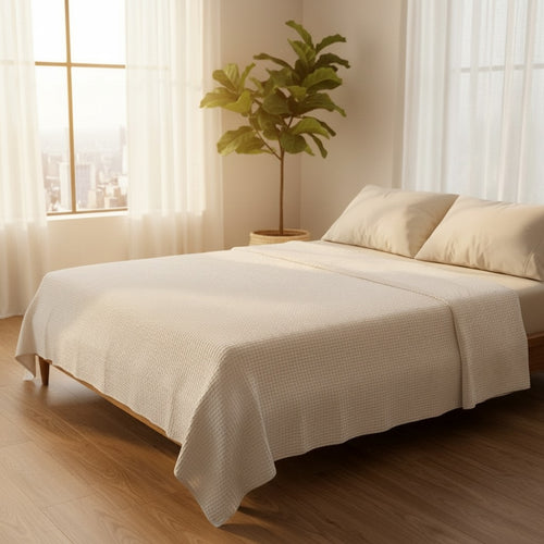 Microcheck Cotton Thermal Blanket - Rifz Textiles 