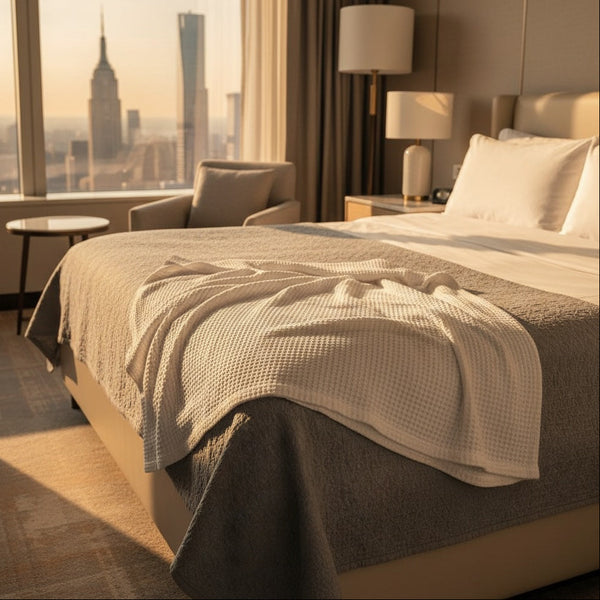 Microcheck Cotton Thermal Blanket - Rifz Textiles 