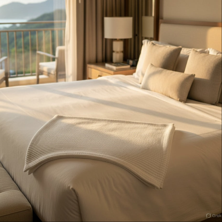 Microcheck Cotton Thermal Blanket - Rifz Textiles 