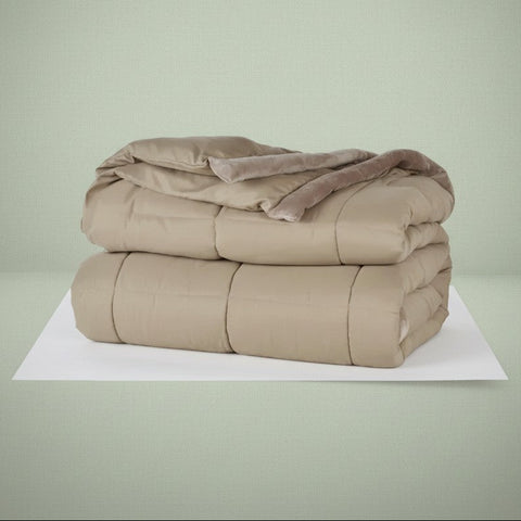 Microfiber Down Alternative Comforter Mocha - Rifz Textiles Inc