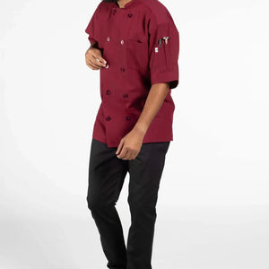 Poplin Cotton Blend Pro-vent Short Sleeve Chef Coat 2 PK - Rifz Textiles Inc