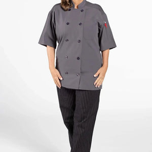 Poplin Cotton Blend Pro-vent Short Sleeve Chef Coat 2 PK - Rifz Textiles Inc