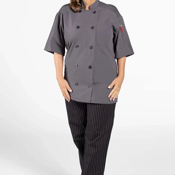 Poplin Cotton Blend Pro-vent Short Sleeve Chef Coat 2 PK - Rifz Textiles Inc