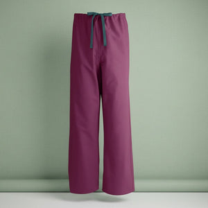 Poplin Weave Reversible Scrubs Bottom in Burgundy color - Rifz Textiles Inc