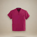 Poplin Weave Reversible Scrubs Top in Burgundy color - Rifz Textiles Inc