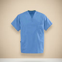 Poplin Weave Reversible Scrubs Top in Ceil Blue color - Rifz Textiles Inc