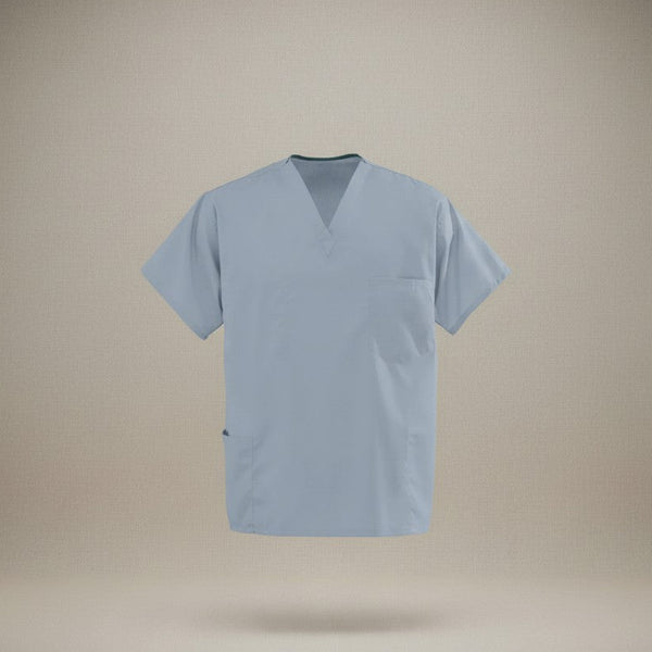 Poplin Weave Reversible Scrubs Top in Misty Green color - Rifz Textiles Inc