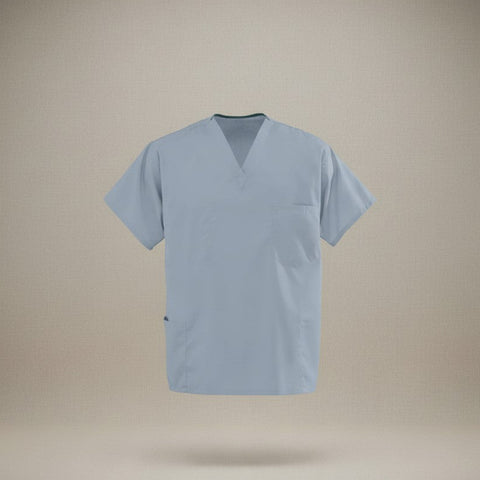 Poplin Weave Reversible Scrubs Top in Misty Green color - Rifz Textiles Inc