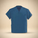 Poplin Weave Reversible Scrubs Top in Navy Blue color - Rifz Textiles Inc